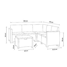 BICA baštenska garnitura NEBRASKA CORNER (Kopiraj)