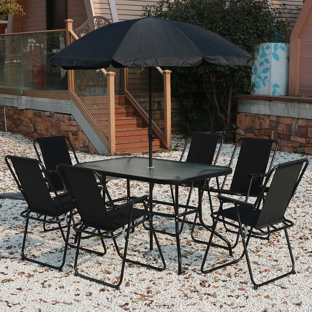 Expert baštenska garnitura  sto 120 x 70 x 70 cm i 6 stolica sa suncobranom Vienna