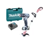 Makita aku udarna bušilica HP333DSAW i aku trimer za travu UR100DZ